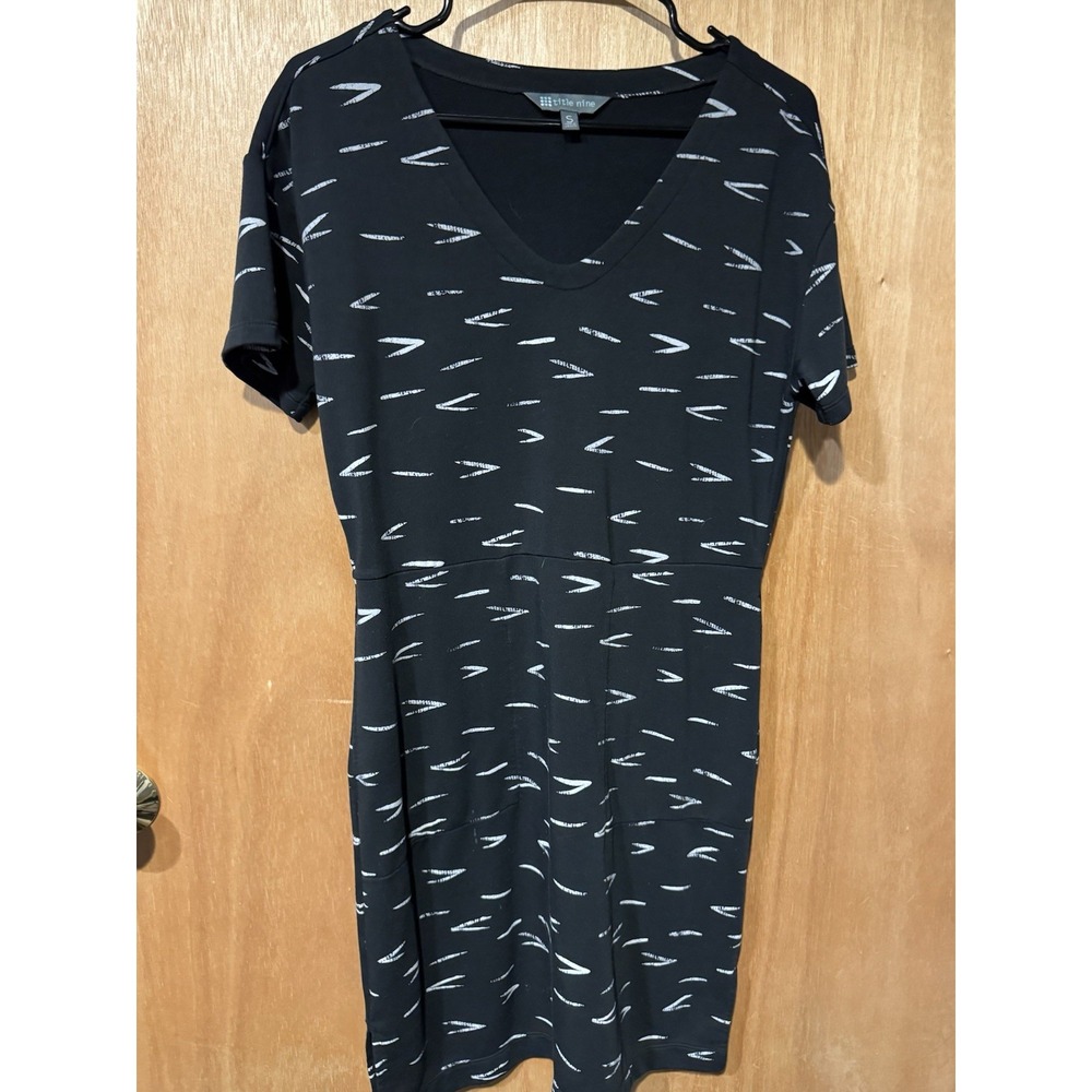 Title Nine Dress Small Black Sandpiper Stretch Casual Comfort Lounge (BR)